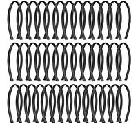 Duufin 50 Pezzi Cerchietti per Capelli Bambina Fasce Capelli in Raso 1cm Base Cerchietti per Capelli per Ragazze e Donna, Nero