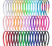 Duufin 50 Pezzi Cerchietti per Capelli Donna 1cm Fasce Capelli in Raso per Donna e Ragazze, 25 Colori