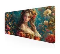 Duushuait Tappetino Mouse Una nobildonna, Gaming Esteso con Mouse Mat con Bordi Cuciti Per Scrivania per Laptop, Lavabile Base in Gomma Antideslizante, per Computer e Ordenador Portátil 50x25cm a-35