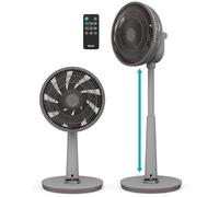 Duux Whisper 2 Ventilatore a Piedi Silenzioso - Ventilatore economico a 26 velocità, timer e modalità notturna - Altezza regolabile (73-95 cm) - Oscillazione orizzontale + verticale - Grigio