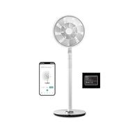 Duux Whisper Flex Ultimate - Ventilatore silenzioso a piano, con modalità notturna e timer con controllo remoto e smartphone, batteria inclusa (bianco)