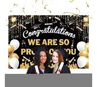 Duvcoywae Graduation Backdrop 2025,Sfondi per Laurea Classe 2025 - Accessori Fotografia Esterna con Striscioni Auguri, Sfondi Personalizzati per Giardino e Festeggiamenti Domestici