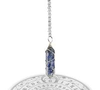 Duvcoywae Pendenti Di cristallos Esagonale - Collana Con Ciondolo Avvolto In Filo Metallico Per Uomini E Donne, Pendolo Esoterico, Ciondoli In cristallos Curativo, 8 Colori, Pietra DiCristallos