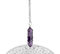 Duvcoywae Pendenti Di cristallos Esagonale - Collana Con Ciondolo Avvolto In Filo Metallico Per Uomini E Donne, Pendolo Esoterico, Ciondoli In cristallos Curativo, 8 Colori, Pietra DiCristallos