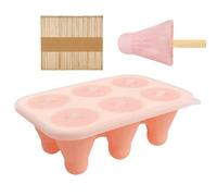 Duvcoywae Per Con Bastoncini - 6 Cavità Antiperdita Facile Rimozione | Stampo da Ghiaccioli in Silicone con Bastoncini | per Fondente Caramello Dessert Brownie Torta al Succo Mousse al Cioccolato