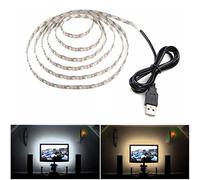 Duvert Striscia a LED per HDTV, retro-illuminazione TV, retro-illuminazione flessibile, alimentata tramite USB, lampada a raggi LED, Bianco caldo, 1m