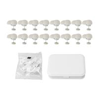 Duvet Clips 16PCS | Bunny Duvet Fasteners Keep Comforter from Shifting | Decorative Bed Sheet Pins for Quilts/Curtains/Cushions | Easy Button Release, No Damage (Beige)