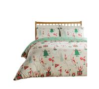 Duvet Day Elfie Reversibile Tocco leggero Stampato Natale Set (RV3681)