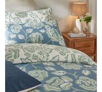 Duvet Day Set copripiumino Camellia - Biancheria da letto reversibile con stampa floreale, fiori tranquilli e tessuto morbido al tatto (blu francese - matrimoniale)