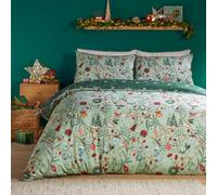 Duvet Day Set copripiumino Noelle - Biancheria da letto natalizia reversibile ultra morbida al tatto (verde - matrimoniale)