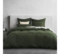 Duvetnova Copripiumino Matrimoniale 240x220 Verde Oliva, Microfibra Prelavata Super Morbida Effetto Cotone, Certificazione OEKO-TEX, 1 Copripiumino 240x220 + 2 Federe 65x65 cm