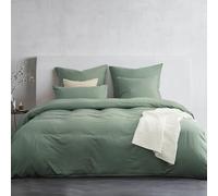 Duvetnova Copripiumino Matrimoniale 240x220 Verde Salvia, Microfibra Prelavata Super Morbida Effetto Cotone, Certificazione OEKO-TEX, 1 Copripiumino 240x220 + 2 Federe 80x80 cm