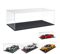 DuvinDD Vetrina acrilica per Lego Ferrari Daytona SP3 per LEGO Technic 42172 per Porsche 911 - 60 x 30 x 20 cm scatola trasparente antipolvere con base nera - vetrina per Lego Technic Cars serie