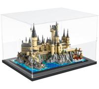 DuvinDD Vetrina acrilica per lego Himeji Castle 21060 e Hogwarts Castle 76419, Lego Planets 42179 - 40 x 30 x 25 cm, scatola trasparente antipolvere con base nera | vetrina in acrilico