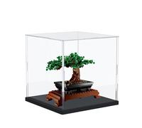 DuvinDD Vetrina in acrilico per Lego Botanicals Bonsai 10281 - Base nera 25 x 25 x 25 cm - Protezione contro la polvere per raccoglitori di modelli