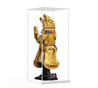 DuvinDD Vetrina in acrilico per LEGO Infinity Gauntlet 76191 per LEGO Botanicals 10368, scatola in acrilico trasparente per oggetti da collezione e protezione antipolvere (15 x 15 x 35 cm, base bianca