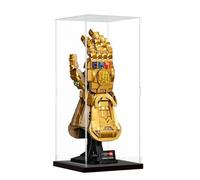 DuvinDD Vetrina in acrilico per LEGO Infinity Gauntlet 76191 per LEGO Botanicals 10368, scatola in acrilico trasparente per oggetti da collezione e protezione antipolvere (15 x 15 x 35 cm, base nera)