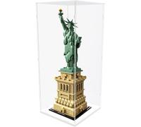 DuvinDD Vetrina in acrilico per Lego Statua della Libertà Lego Chewbacca, 20 x 20 x 50 cm, antipolvere, trasparente, con base bianca, per collezione Lego Architecture & Star Wars