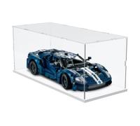 DuvinDD Vetrina in Acrilico per Lego Technic Ford GT 42154 - Base Bianca 50 x 20 x 20 cm - Protezione Antipolvere per Collezionisti di Modellini
