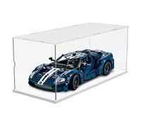 DuvinDD Vetrina in acrilico per Lego Technic Ford GT 42154 - Base bianca 50 x 20 x 20 cm - Protezione contro la polvere per raccoglitori di modelli