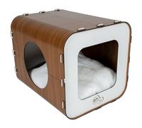 Duvo + Casa Gatto Blanche Bianco, MDF, 33,5x40x34 CM, Morbide Katzendomizil