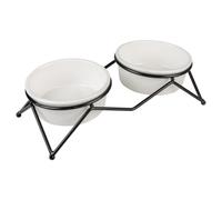 Duvo + Cena Set Zigzag per Cani, Bianco-Nero, 280ml, Lavabile Lavastoviglie