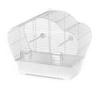 Duvo + Gabbia per Uccelli beta Bianco 56, 5x28x44, 5cm, Ciotola, Bere 2 Posatoi