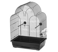 Duvo+ Gabbia Per Uccelli Sonia Nera 45x28x63 Cm Con 2 Ciotole Cibo E Perch
