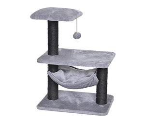 duvoplus, Albero del Gatto Modello Tokyo Bridge 47x34,5x62 cm, Grigio, con Amaca e Palla da Gioco, Peluche e sisal di qualità, in Formato Compatto, accoglie l'istinto di graffiare Il Tuo Gatto