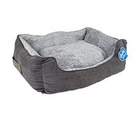 duvoplus, Cestino Rettangolare Corduroy Ash L - 80 x 60 x 24 cm Nero/Grigio, per Riposo Letto/Cesto/Divano/Tipi, Nero/Grigio, Cane