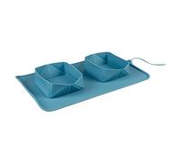 Duvo + Ciotola Silicone Cani Ciotola da Viaggio Blu Petrolio, Nuova