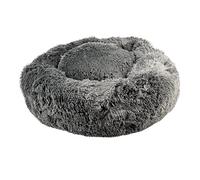 Duvoplus, Cuscino cesto ciambella 50 x 50 x 25 cm grigio scuro, morbido cuscino, a pelo lungo, bordo aggiuntivo, comodo e accogliente, per razza di piccole dimensioni, cuscino antistress, fondo