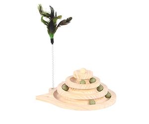 duvoplus, Spin 'n Play Cat Toy 26x26x13,5cm Colore Legno, Giocattolo, Colore Legno, Gatto