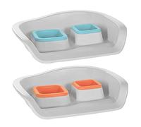 duvoplus, Twice & Nizza Set da pasto 300+400 ml, 48 x 38 x 12 cm, Colori Casuali, con Piedini Antiscivolo, Lavabile, 2 Colori, per Animali da Compagnia