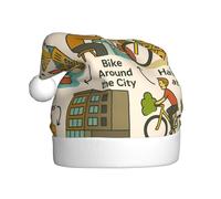 DUWAA Amsterdam See Travel Gui Print Soft Plush Christmas Party Cappelli Cappelli per le vacanze, Gorros De Navidad Adultos, per Capodanno