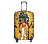 DUWAA Antico Egitto Tribe Series Stampa Bagagli Copertura Elastica Valigia Copertura Protector Adatto 45-81 Pollici Valigia Accessori Da Viaggio, bianco, Medium