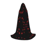 DUWAA Arte Coccinella Tracce Stampa Mantello Medievale Mago Veste Mantello Con Cappuccio Rinascimento Mantello Costume Halloween Cosplay Prop