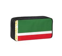 DUWAA Astuccio con stampa bandiera della Repubblica Cecena grande capacità astuccio pennarello penna borsa portamonete ufficio cancelleria organizzatore