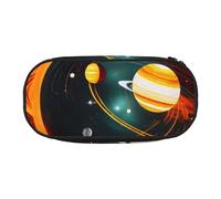 DUWAA Astuccio per cancelleria funzionale con stampa di Giove Saturno con sistema solare, astuccio portatile e leggero