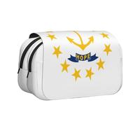 DUWAA Astuccio per penne e matite con stampa bandiera del Rhode Island, con cerniera, trasparente, astuccio per cosmetici, borsa multiuso per cancelleria, Nero, One Size, Morden