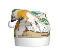 DUWAA Australia Icons Colorful Print Soft Plush Christmas Party Cappelli, cappello vacanza, Gorros De Navidad Adultos, per Capodanno festivo