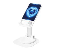 DUWAA Baby Blue Heart Print - Supporto per telefono con rotazione a 360°, regolabile, per scrivania, casa, ufficio e videochiamate