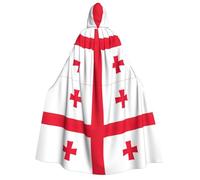 DUWAA Bandiera della Georgia stampa con cappuccio Robe Halloween Cosplay Costume Robe Mantello Mantello Mago Raven Cosplay Costume