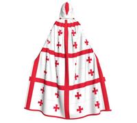 DUWAA Bandiera della Georgia stampa mantello con cappuccio per uomo donna, mantello con cappuccio unisex Halloween strega vampiro costume