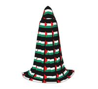 DUWAA Bandiera della Palestina Stampa Halloween Costume Vestiti Halloween Costume Medievale Mantello Per Le Donne Degli Uomini Rinascimento Con Cappuccio Mantello