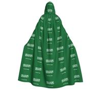 DUWAA Bandiera dell'Arabia Saudita Stampa Mantello Con Cappuccio Unisex Mantello Medievale Mago Veste Rinascimento Mantello Costume Halloween Cosplay