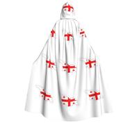 DUWAA Bandiera mappa della Georgia stampa accappatoio con cappuccio Halloween Cosplay Costume Robe Mantello Mantello Mago Raven Cosplay Costume