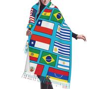 DUWAA Bandiere Di Vari Paesi Stampa Delle Donne Pashmina Scialli Sciarpa Avvolge Cashmere Feel Scialle Per Le Donne Grandi Sciarpe Avvolge