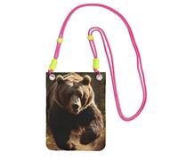 DUWAA Bear Running2 - Piccola borsa a tracolla da donna, alla moda, con tracolla regolabile, per escursioni e viaggi, Fucusia, Taglia unica