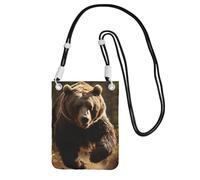 DUWAA Bear Running2 - Piccola borsa a tracolla da donna, alla moda, con tracolla regolabile, per escursioni e viaggi, nero, Taglia unica